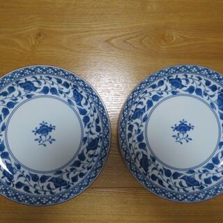 無料！ １２月処分　お早めに　大きな和皿　直径２７cm　藍　小田...