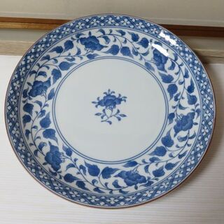 無料！ １２月処分　お早めに　大きな和皿　直径２７cm　藍　小田窯　陶器特集の画像