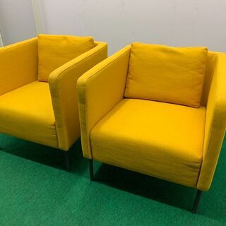 中古 IKEA エーケローパーソナルチェア シングルソファー イエロー