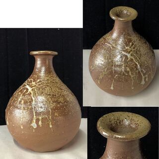 e833 人間国宝 伊勢崎淳 備前焼 徳利 共箱の画像