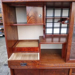 和茶棚　茶箪笥　上下２段『良品中古』W1690【リサイクルショップサルフ】の画像