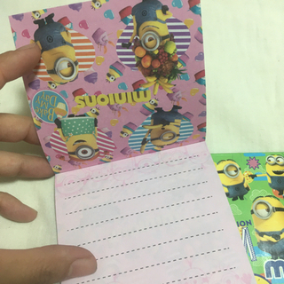 ミニオン　おりがみ　メモ帳　セット　文具　文房具　筆記用具　消しゴムの画像