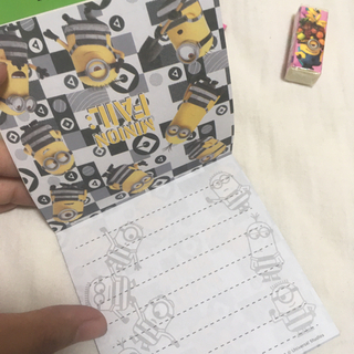 ミニオン　おりがみ　メモ帳　セット　文具　文房具　筆記用具　消しゴムの画像