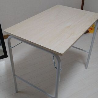 無印　スチールパイプテーブル 折りたたみ式
