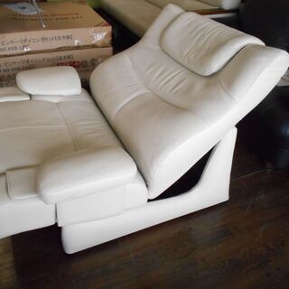 カリモク 本革リクライニングソファー『良品中古』【リサイクル