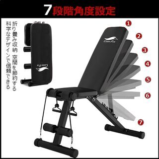 トレーニングベンチ 折り畳み フラットベンチ 腹筋 背筋 ダンベル【男女兼用】の画像