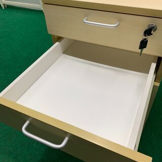 中古 H600 木製３段ワゴン　鍵付き　龍ヶ崎倉庫の画像