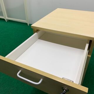 中古 H600 木製３段ワゴン　鍵付き　龍ヶ崎倉庫の画像