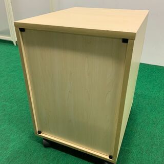 中古 H600 木製３段ワゴン　鍵付き　龍ヶ崎倉庫の画像