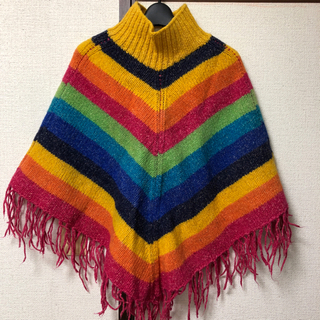 【再値下げ！】手編みメキシカンポンチョの画像