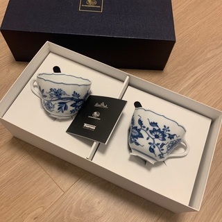 フッチェンロイター　ブルーオニオン　ペアコーヒーカップソーサーの画像