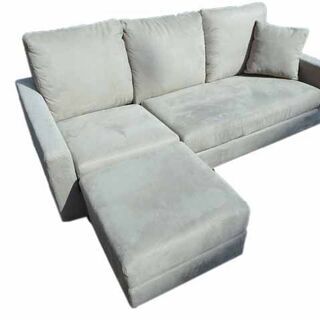 ニトリ 3人掛け 布張りカウチソファ L字型 新札幌発