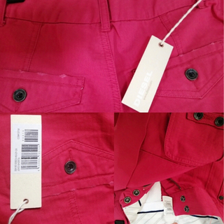 匿名配送❗️ 新品未使用タグ付きディーゼルメンズショートパンツ短パン涼しい大活躍レッド素敵必須アイテムオシャレ の画像