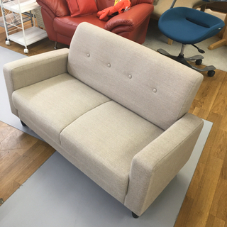 S200  コンパクトソファ　  2Pソファ、2人掛けソファ、幅121cm 美品の画像