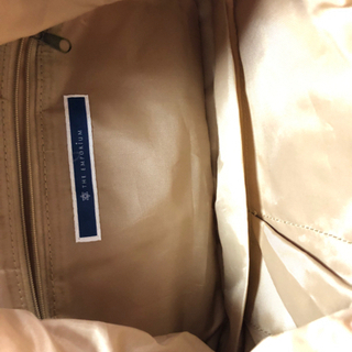 ホワイト×キャメル　もこもこバッグの画像