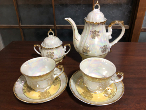 カップ\u0026ソーサ　シュガーポットティーポット JK Lovely Pearl　セット