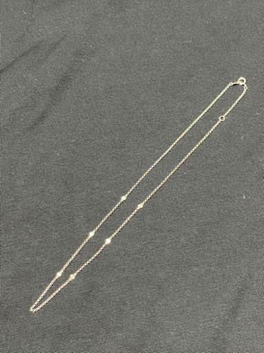 極美品　K18 WG ホワイトゴールド　ステーション　ダイヤモンド　ネックレス