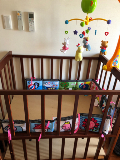 ベビーベッド　　ブラウン　出産準備セット