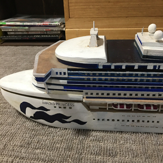 木製模型船　ハンドメイドの画像