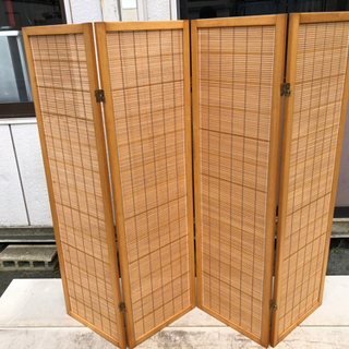 🎍竹木パーテーション 4連屏風 衝立🎍