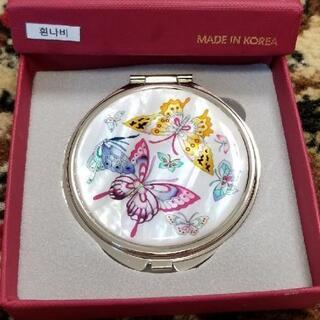 螺鈿コンパクト鏡　蝶々の画像