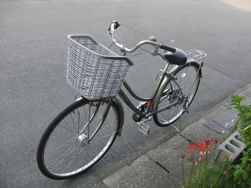 中古自転車　山形市　寒河江天童市　通勤通学★新品部品使用　丸石27インチ6段変速　LEDオートライト★自転車整備士が整備