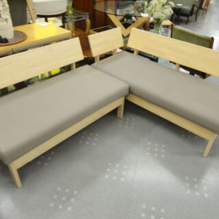 木製フレーム L字ソファ　モノ市場半田店 131の画像