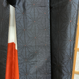 大島紬　麻の葉柄の画像