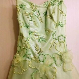 黄緑ラメステージドレス の画像