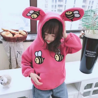 新品♡ 女の子 110 新品 うさみみ ミツバチ フード ハロウィン