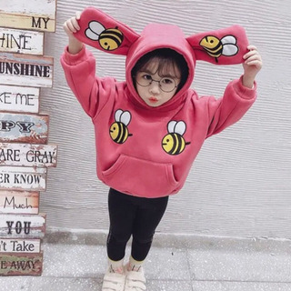 新品♡ 女の子 110 新品 うさみみ ミツバチ フード ハロウィンの画像