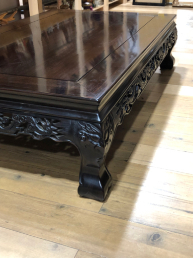 新入荷‼︎   縞黒檀　座卓　ローテーブル　団欒　高級　お買得‼︎   約 90×151×36cm   現品限り
