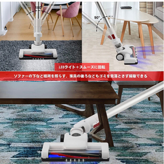 【新品未使用】コードレス掃除機 22000Pa 伸縮型パイプ スティッククリーナー 強弱切替 壁掛け付きPSE認証済 whiteの画像