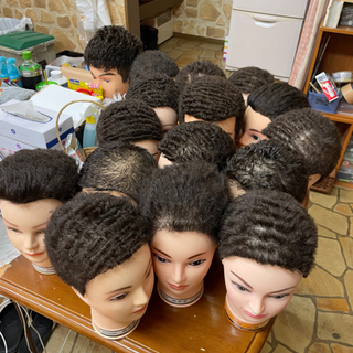 練習後ウィッグ