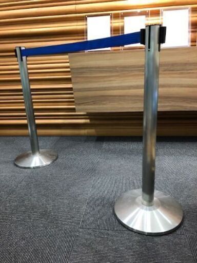 ベルトポールパーティション タイプ ブルー 1セット（2本入）※中古