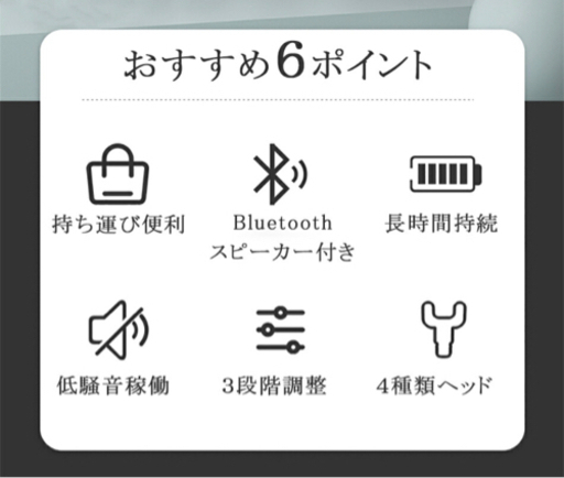 【新品未使用】 型式番号:GB31241-2014  筋膜リリースガン Bluetoothスピーカー付き ミニ 3段階強度調整 強力振