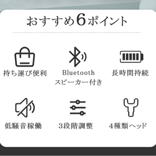 【新品未使用】 型式番号:GB31241-2014  筋膜リリースガン Bluetoothスピーカー付き ミニ 3段階強度調整 強力振動 軽量 筋肉 筋膜リリース マッサージガン 筋肉リラック Type-C充電式 5000mAh 小型 静音 携帯便利 4個ヘッド 収納ボックス&取扱説明書付き リラックス グッズ PSE認証の画像