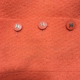 ◯【正規品】CHANEL 96年春モデル　ツイードスーツ オレンジ系 40の画像
