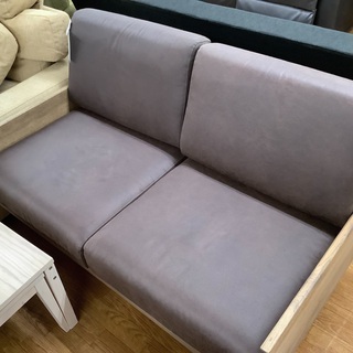 ブラウン L字型 2人掛けソファ 2人掛けソファー ダークブラウン×ライトブラウン キズ有