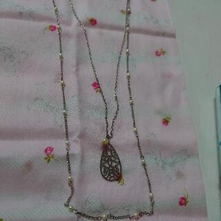 パールロングネックレス　二連