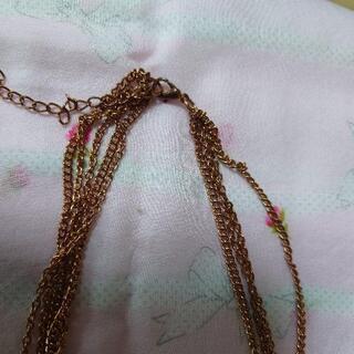 ピンクゴールド　5連ロングネックレスの画像