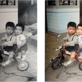 昔のモノクロ写真をカラーにしてお戻しします。