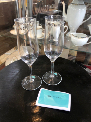 【良品】TIFFANY＆Co ティファニー ペアシャンパングラス