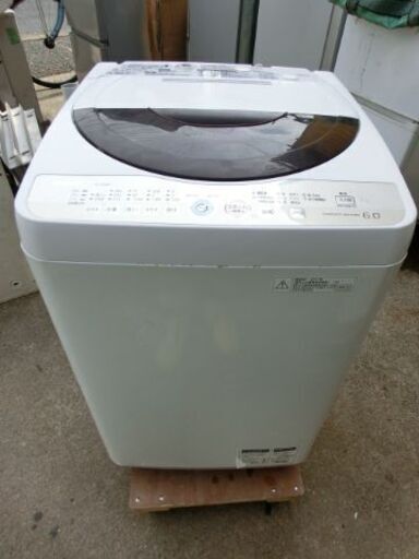 E132　シャープ 全自動洗濯機　6.0KG  ES-GE60K-T