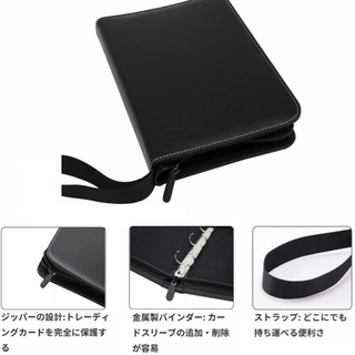 【新品未使用】カードアルバム　トレーディングカードケースファイル 　4ポケット　カードファイル ポケモン　遊戯王　透明シート 両面利用　最大400枚 コレクション　ホルダーカードバインダー キャリーケース付き ポケモンカード　防水の画像