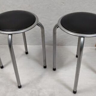 不二貿易 パイプ丸イス 2脚セット FB-01BK (1010BK)