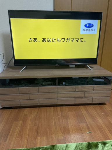 テレビ43インチ レンガ風収納付きテレビ台 セット