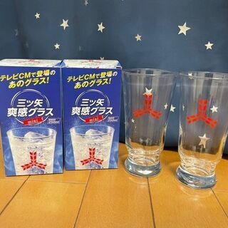 非売品！＃三ツ矢サイダー爽快グラス2個　/　ドラフトギネスグラス1個。