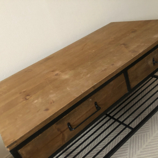 アイアンウッド2ドロワーテーブルの画像