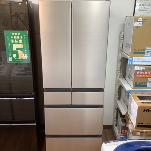 6ドア冷蔵庫　HITACHI 2021年製　520L